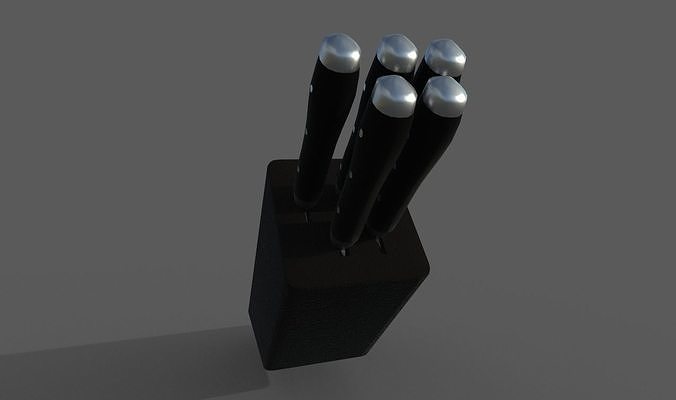 Knife set Low-poly 3D model