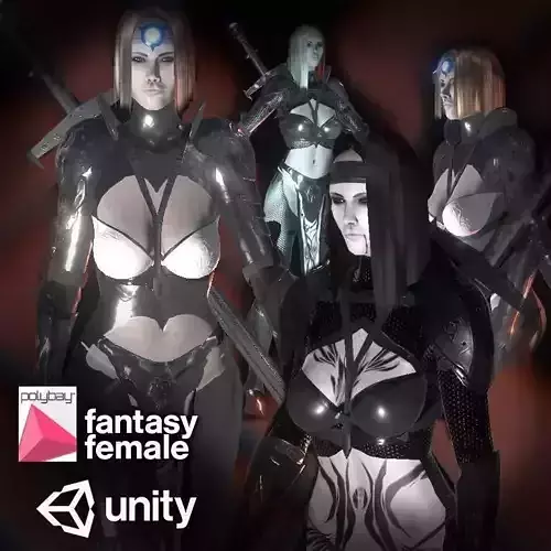 Fantasy Female Low-poly 3D model