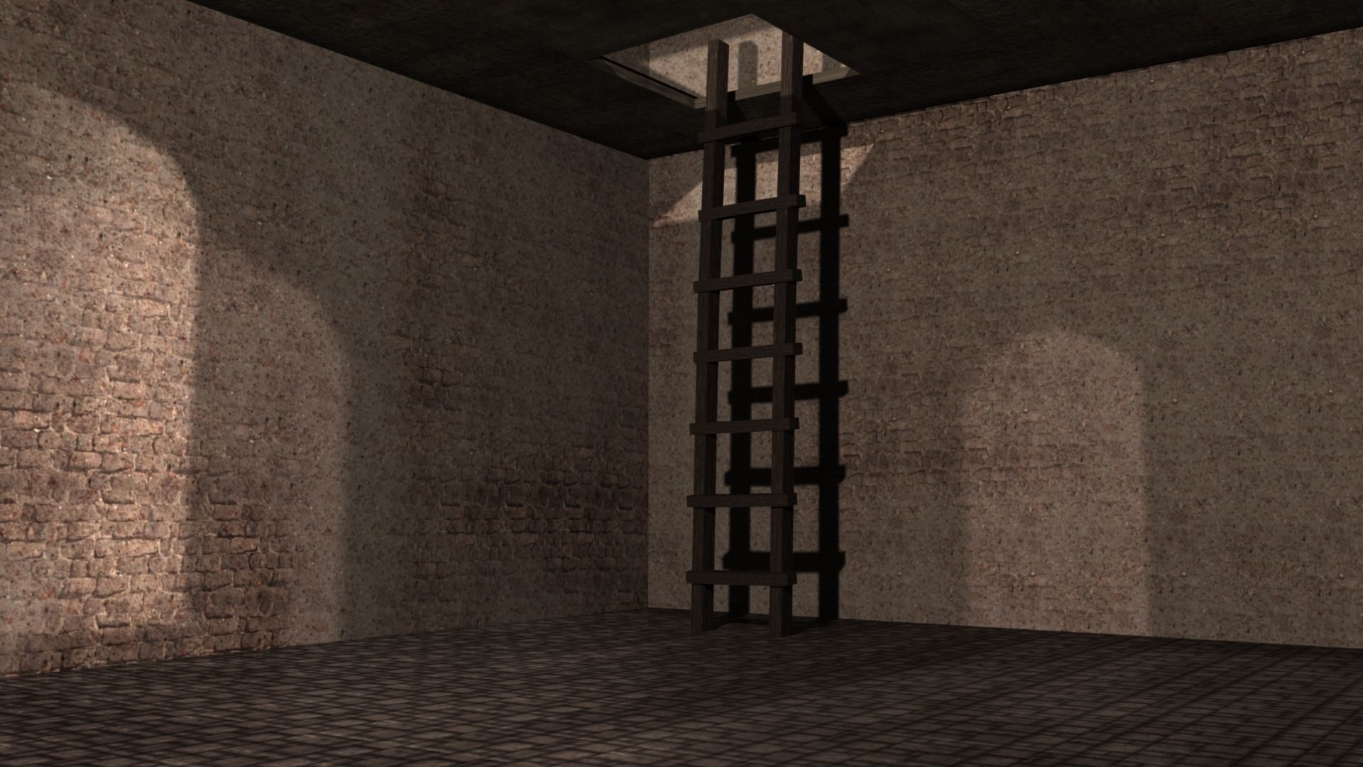 Castle cannons in courtyard of medieval 3D model_5