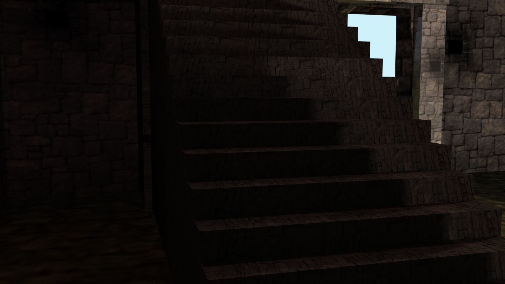 Castle cannons in courtyard of medieval 3D model_23