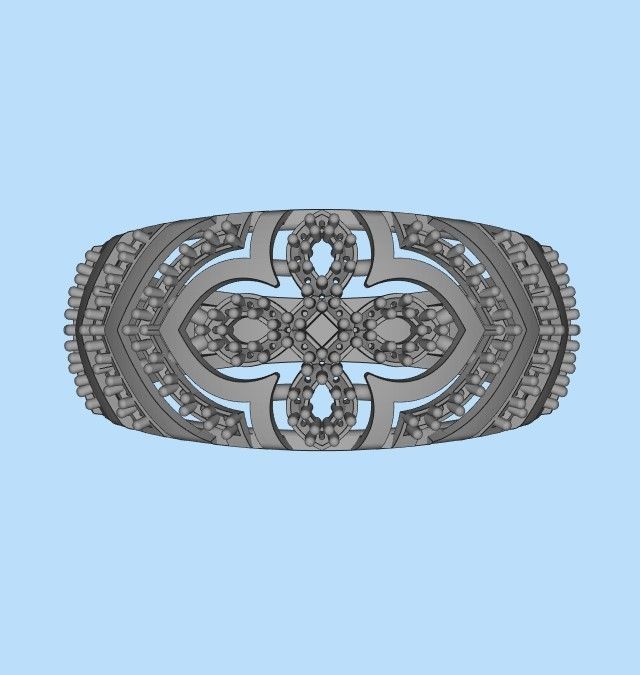 Women Diamond ring design cross 3dm stl 3D print model 3D print model_31