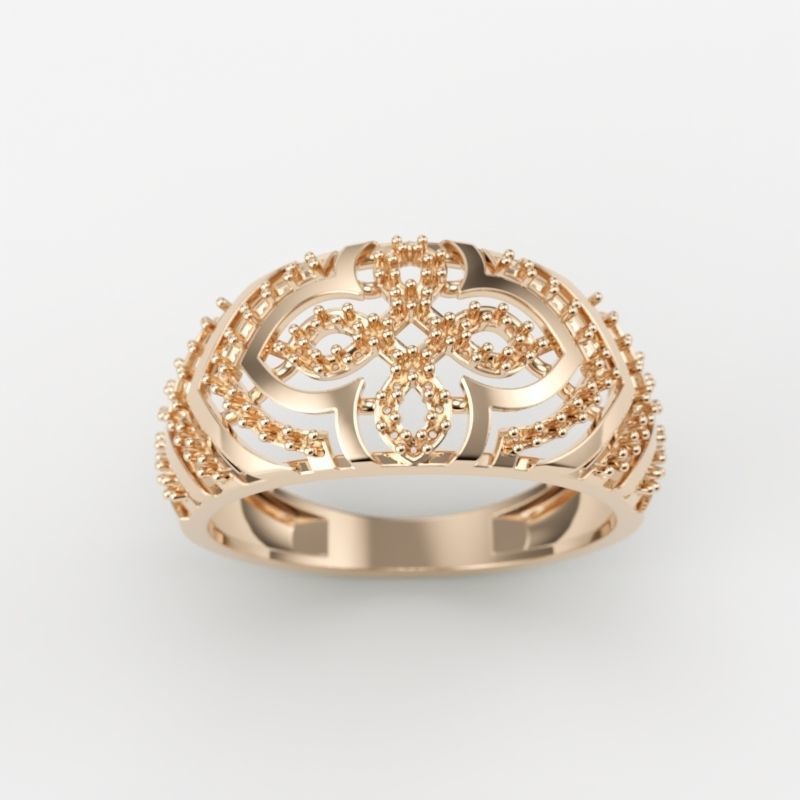 Women Diamond ring design cross 3dm stl 3D print model 3D print model_12