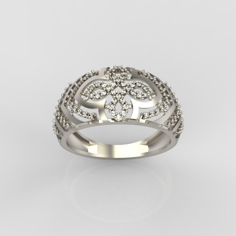 Women Diamond ring design cross 3dm stl 3D print model 3D print model_14
