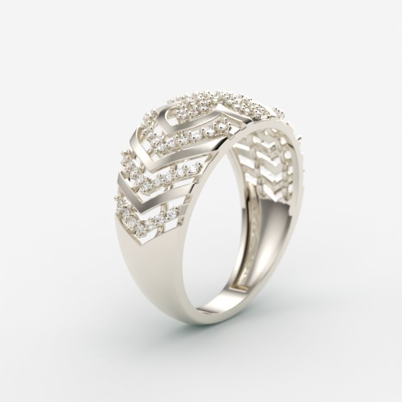 Women Diamond ring design cross 3dm stl 3D print model 3D print model_3