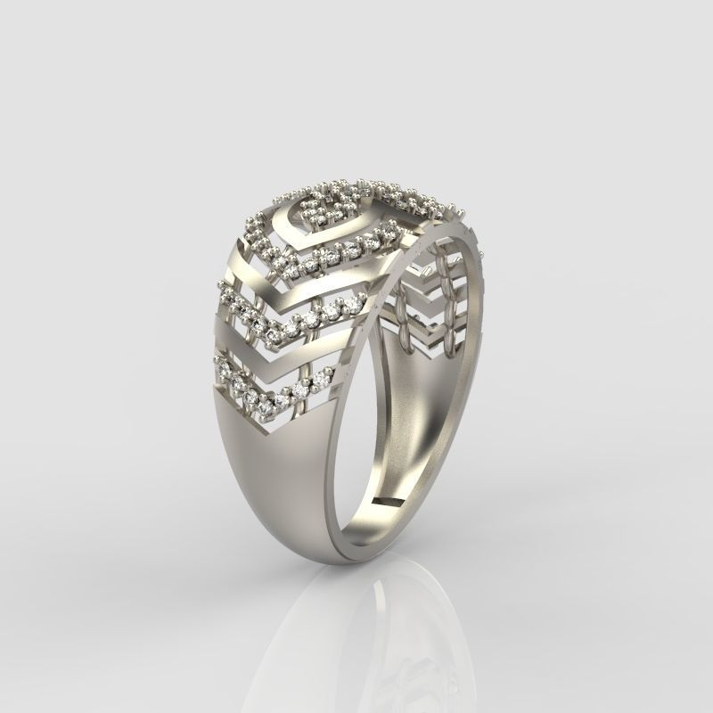 Women Diamond ring design cross 3dm stl 3D print model 3D print model_20