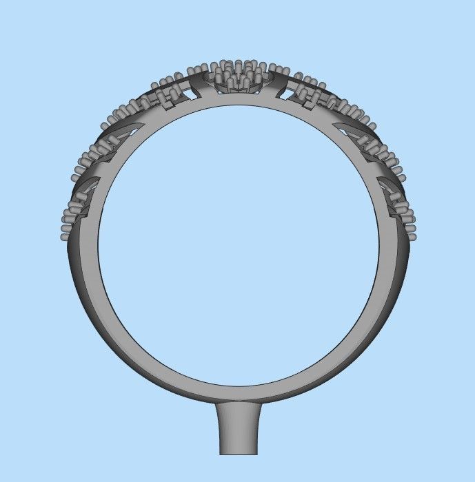 Women Diamond ring design cross 3dm stl 3D print model 3D print model_32