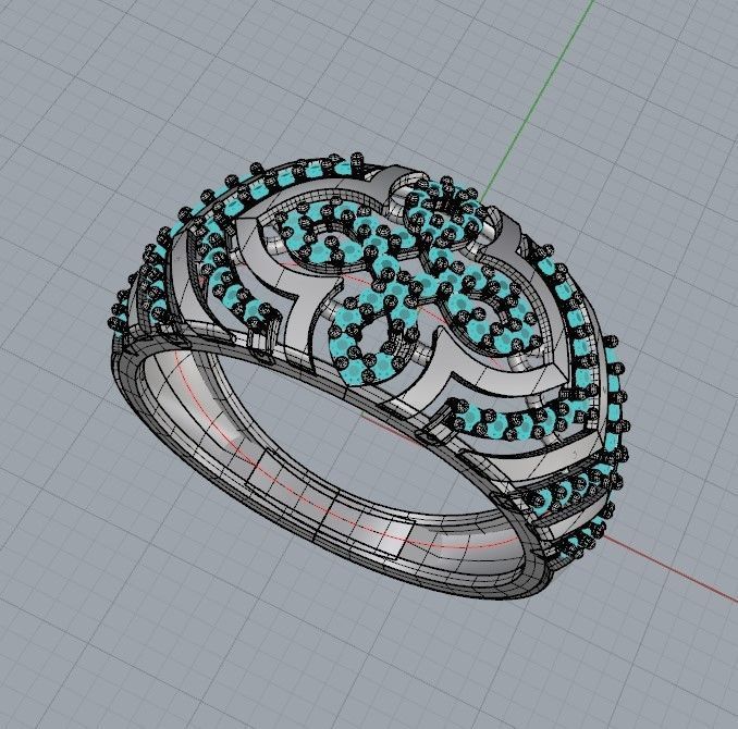 Women Diamond ring design cross 3dm stl 3D print model 3D print model_29
