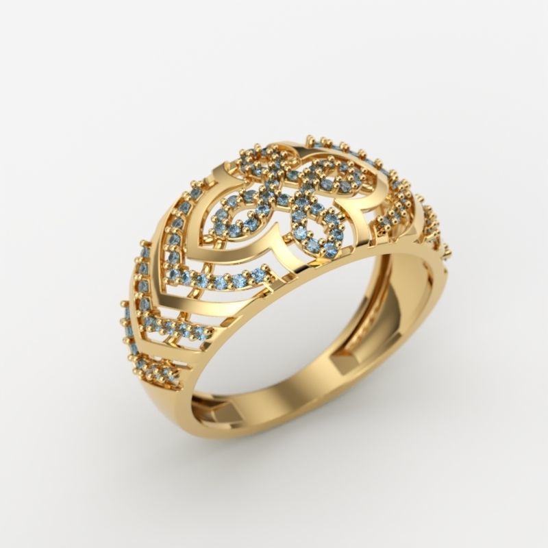 Women Diamond ring design cross 3dm stl 3D print model 3D print model_9