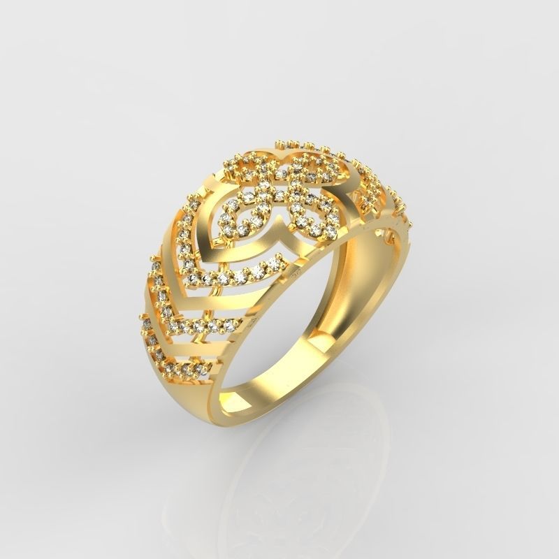 Women Diamond ring design cross 3dm stl 3D print model 3D print model_21