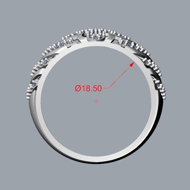 Women Diamond ring design cross 3dm stl 3D print model 3D print model_27