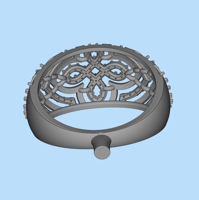 Women Diamond ring design cross 3dm stl 3D print model 3D print model_30