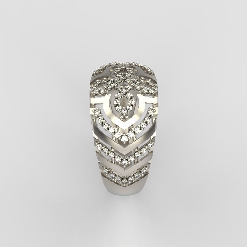 Women Diamond ring design cross 3dm stl 3D print model 3D print model_18