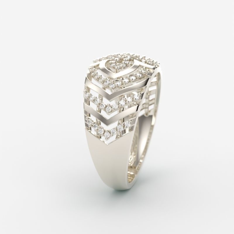 Women Diamond ring design cross 3dm stl 3D print model 3D print model_4