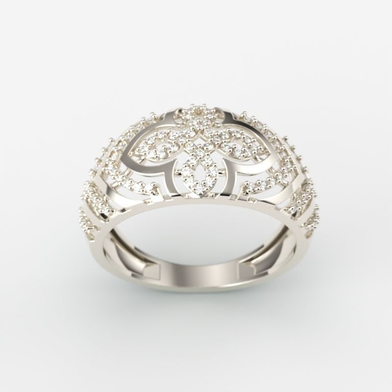 Women Diamond ring design cross 3dm stl 3D print model 3D print model_1