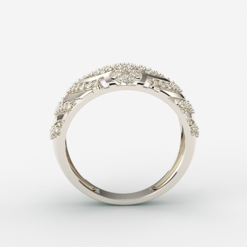 Women Diamond ring design cross 3dm stl 3D print model 3D print model_5