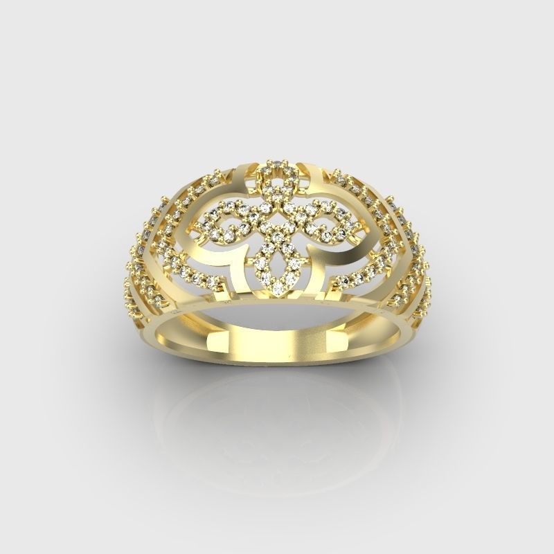 Women Diamond ring design cross 3dm stl 3D print model 3D print model_19