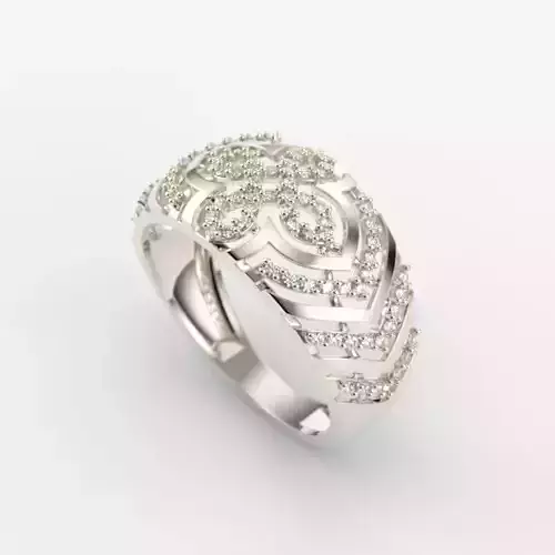 Women Diamond ring design cross 3dm stl 3D print model