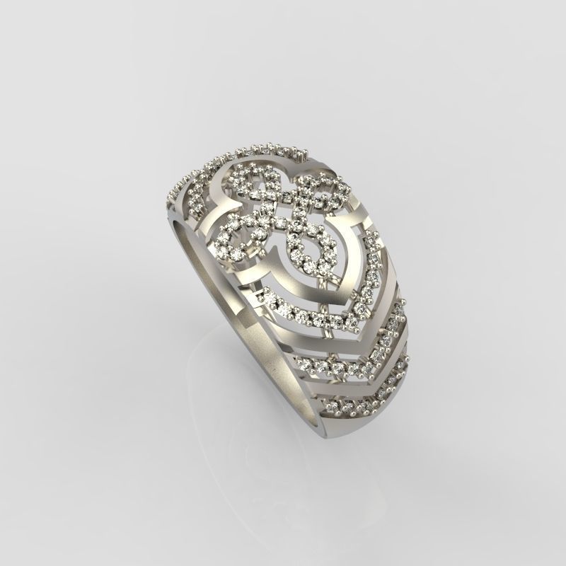 Women Diamond ring design cross 3dm stl 3D print model 3D print model_24