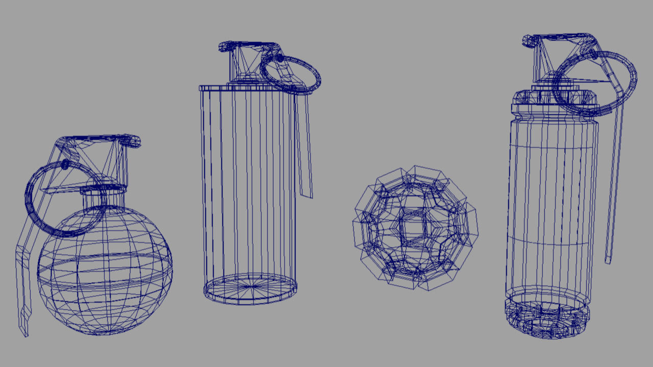Realistic Grenades Pack Low-poly 3D model_7
