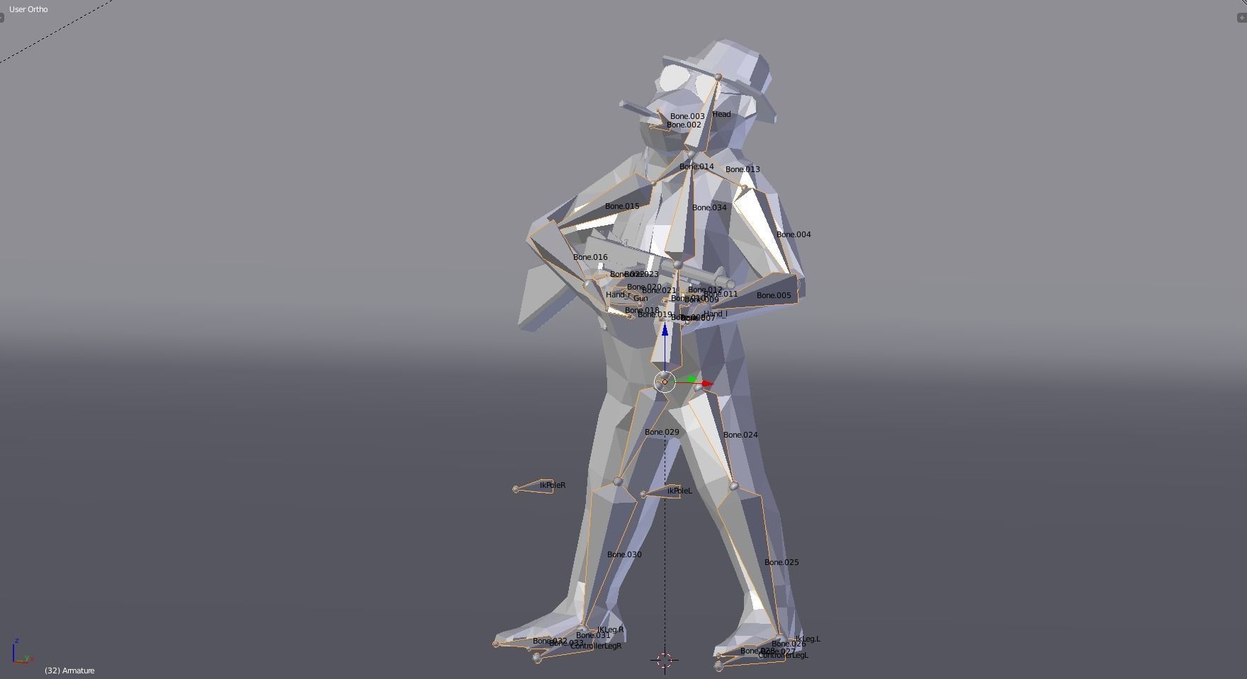 Monkey Gangster Low-poly 3D model_9