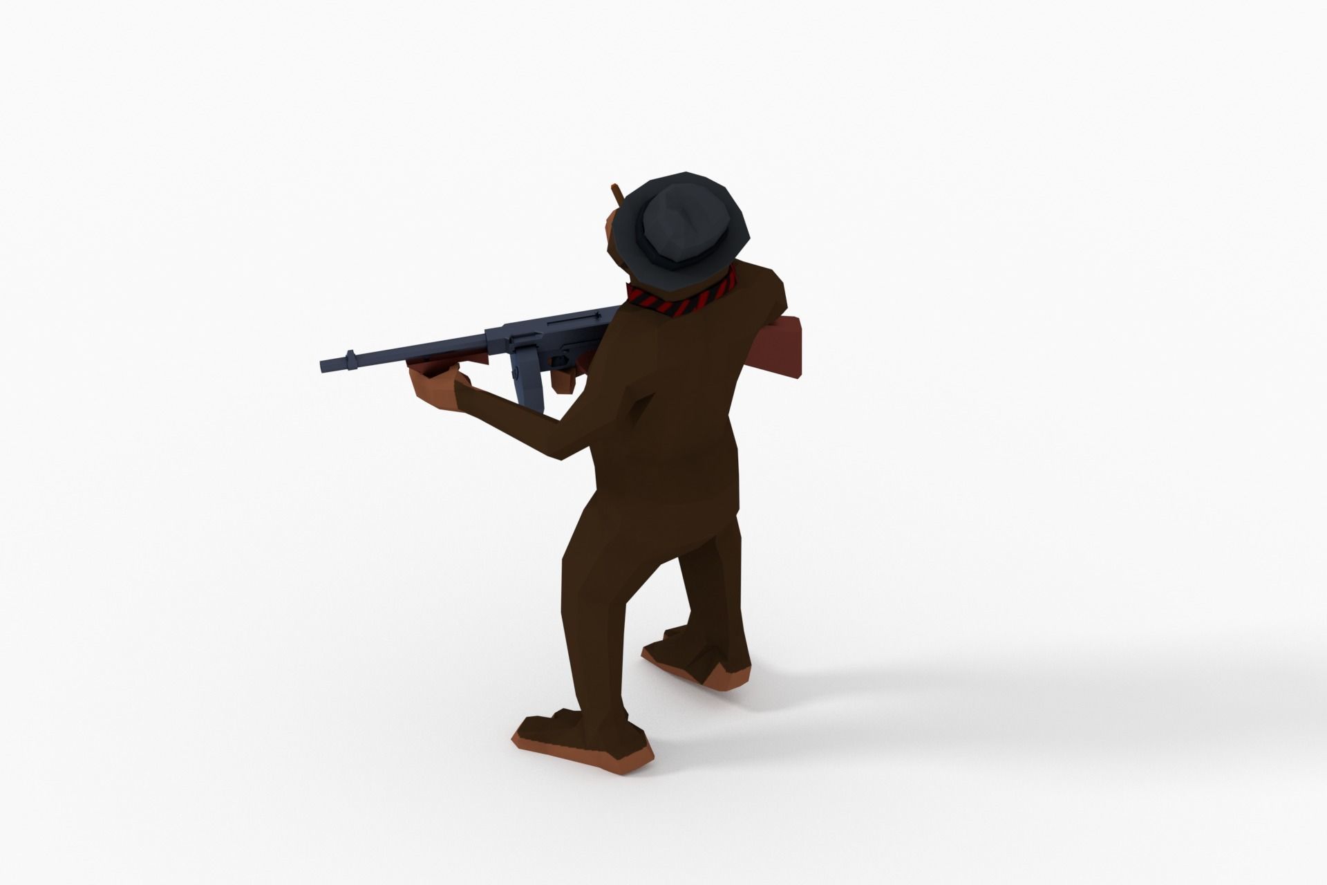 Monkey Gangster Low-poly 3D model_3