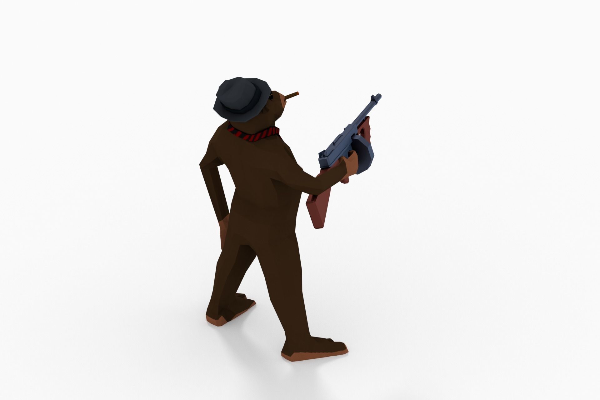 Monkey Gangster Low-poly 3D model_4