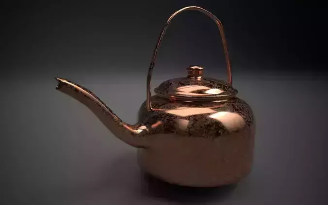 High Poly Copper Tea Kettle