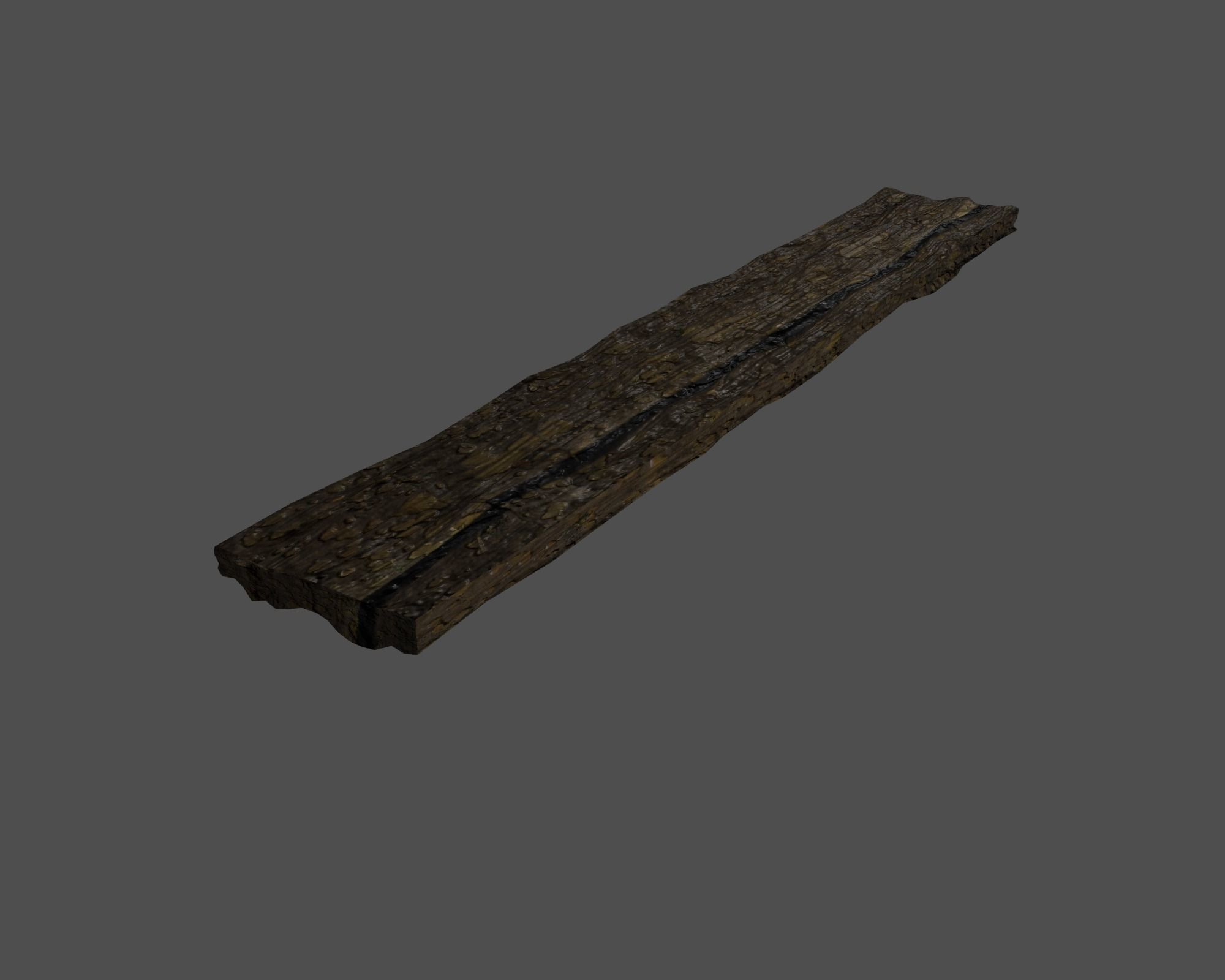 Rotten wood 2 Low-poly 3D model_1