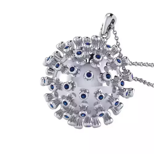 PANDANT coronavirus pendant with sapphires