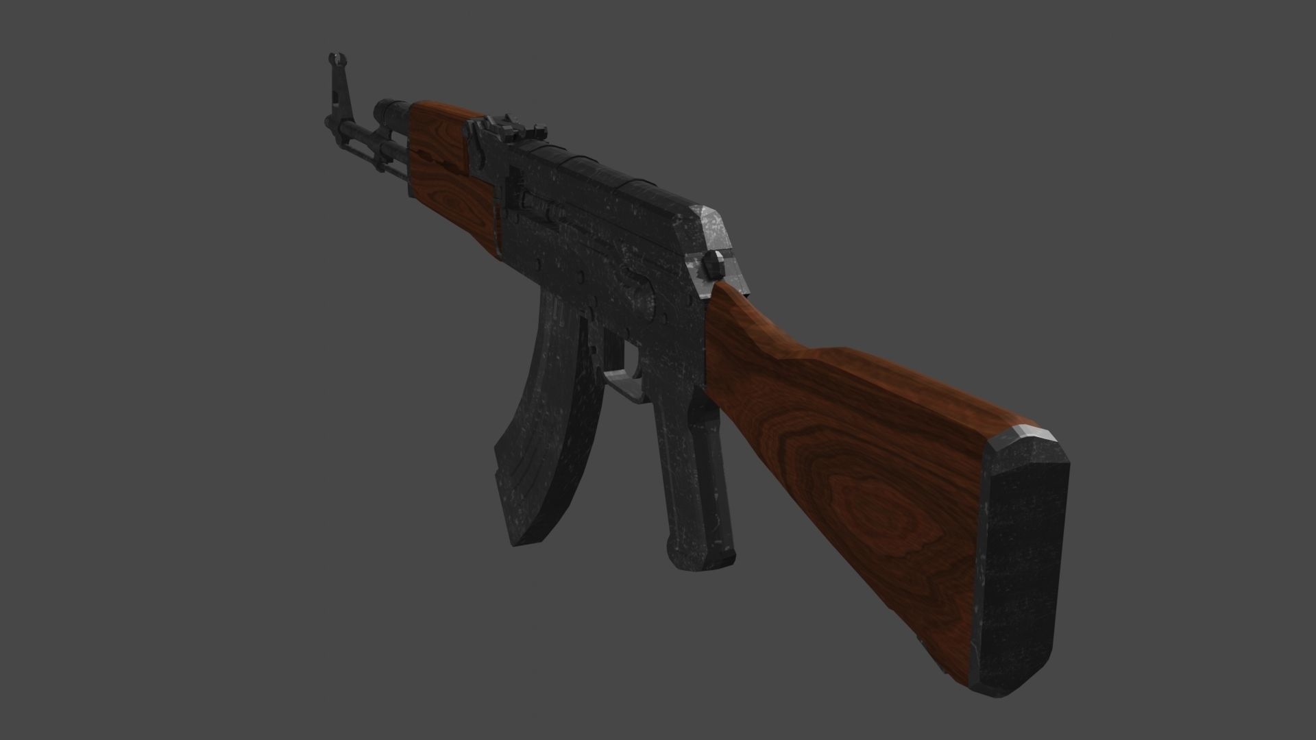 Ak-47 ak - rifle Low-poly 3D model_4