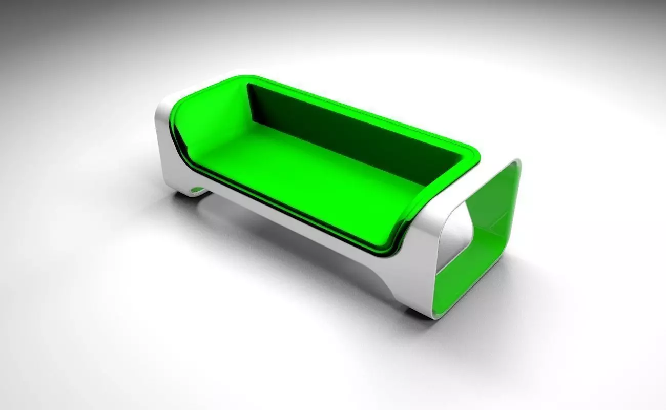 Green sofa 3D model_0