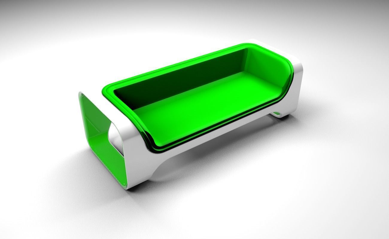 Green sofa 3D model_3