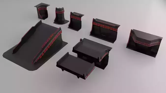 Sci fi Modular Environment Pack low poly Low-poly 3D model