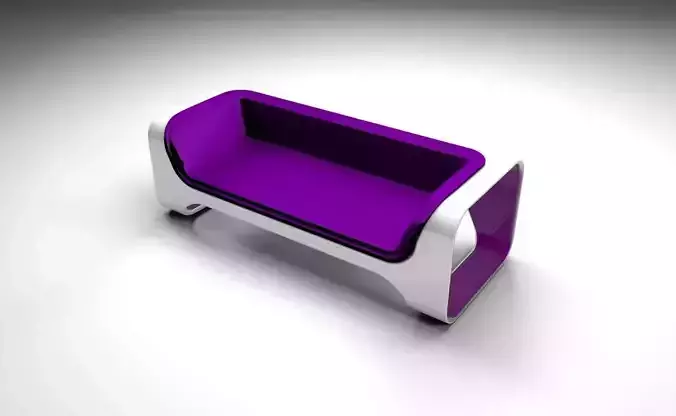 Purple sofa 3D model