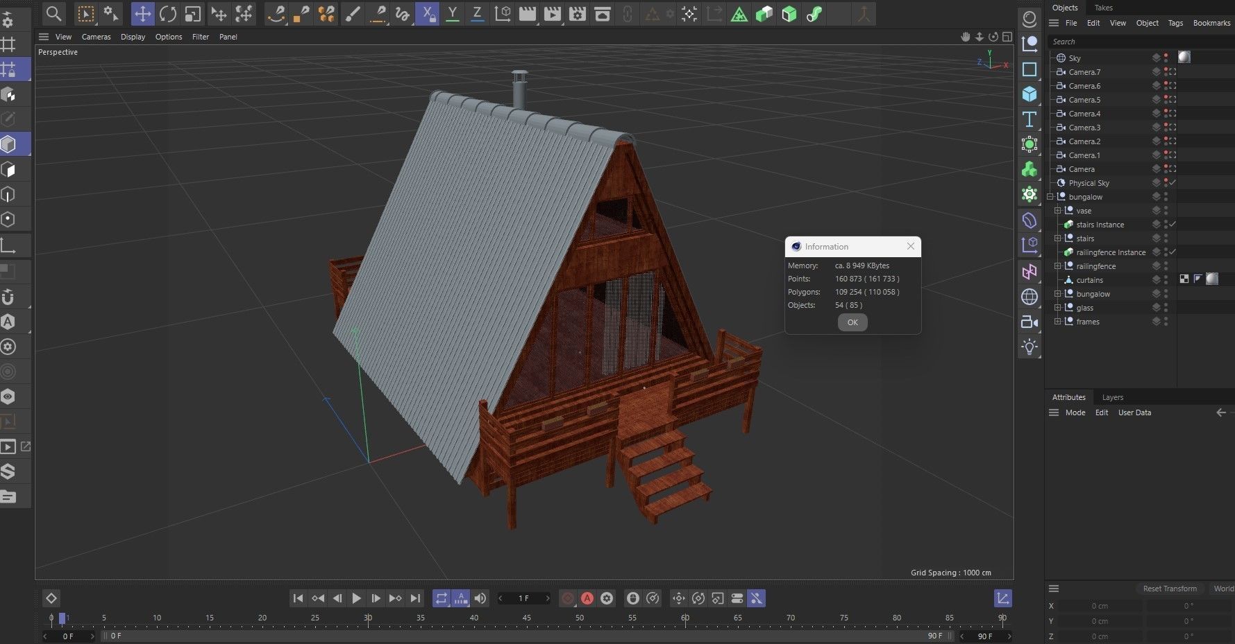 Bungalow House 3d model 3D model_17