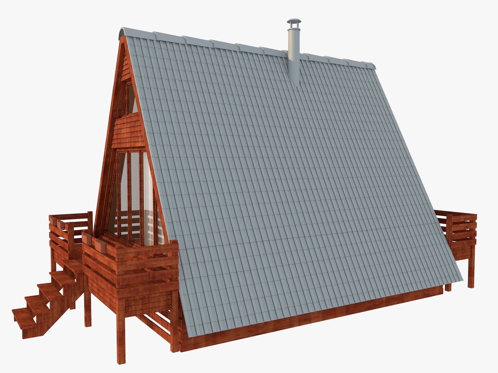 Bungalow House 3d model 3D model_1