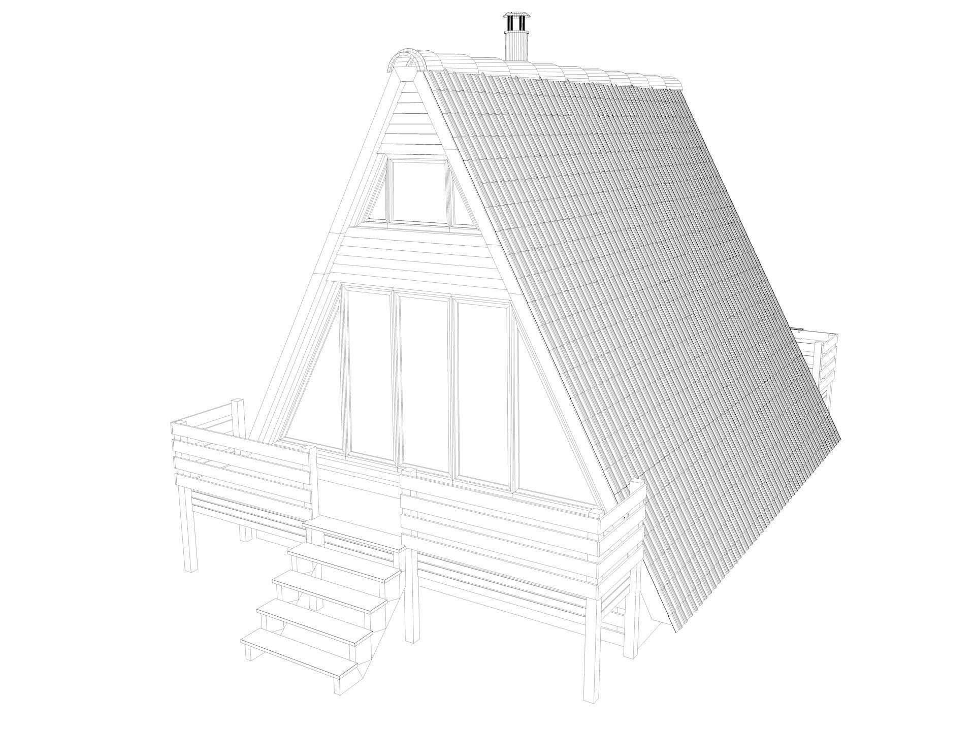 Bungalow House 3d model 3D model_11
