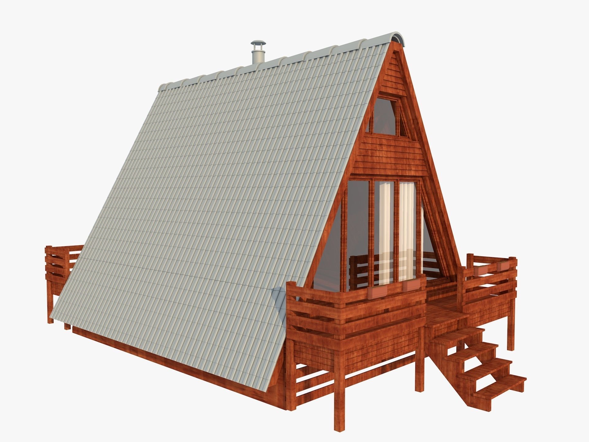 Bungalow House 3d model 3D model_6