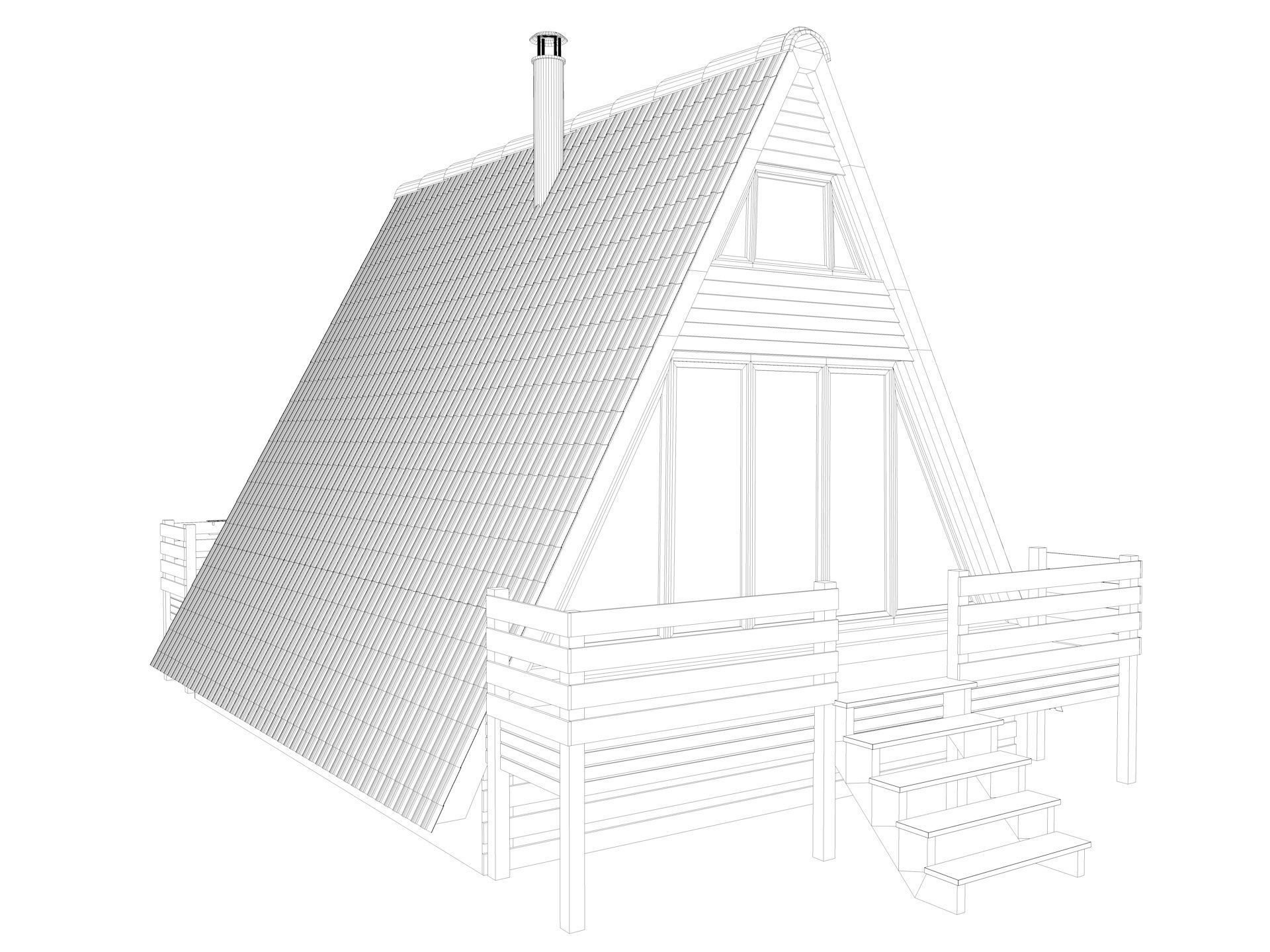 Bungalow House 3d model 3D model_10