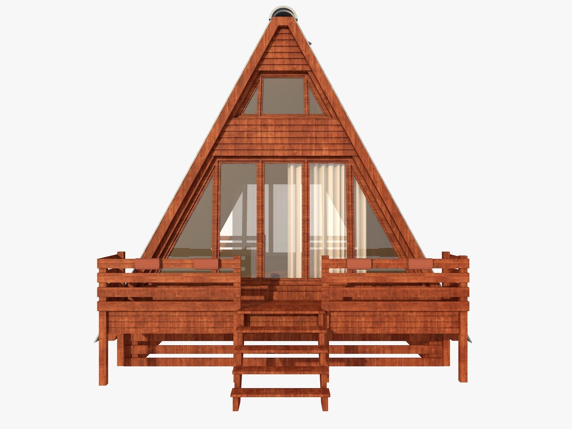 Bungalow House 3d model 3D model_3