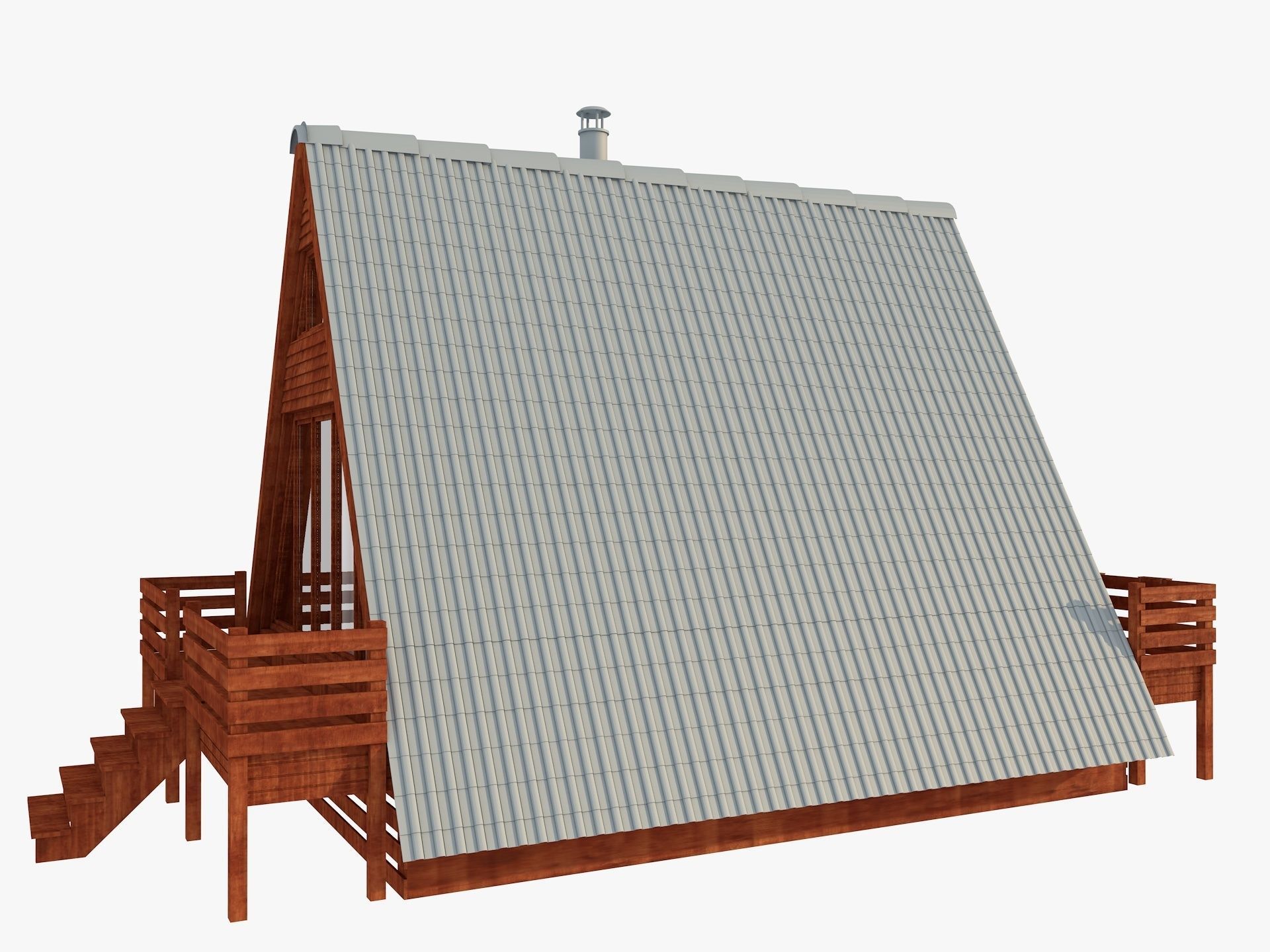 Bungalow House 3d model 3D model_5