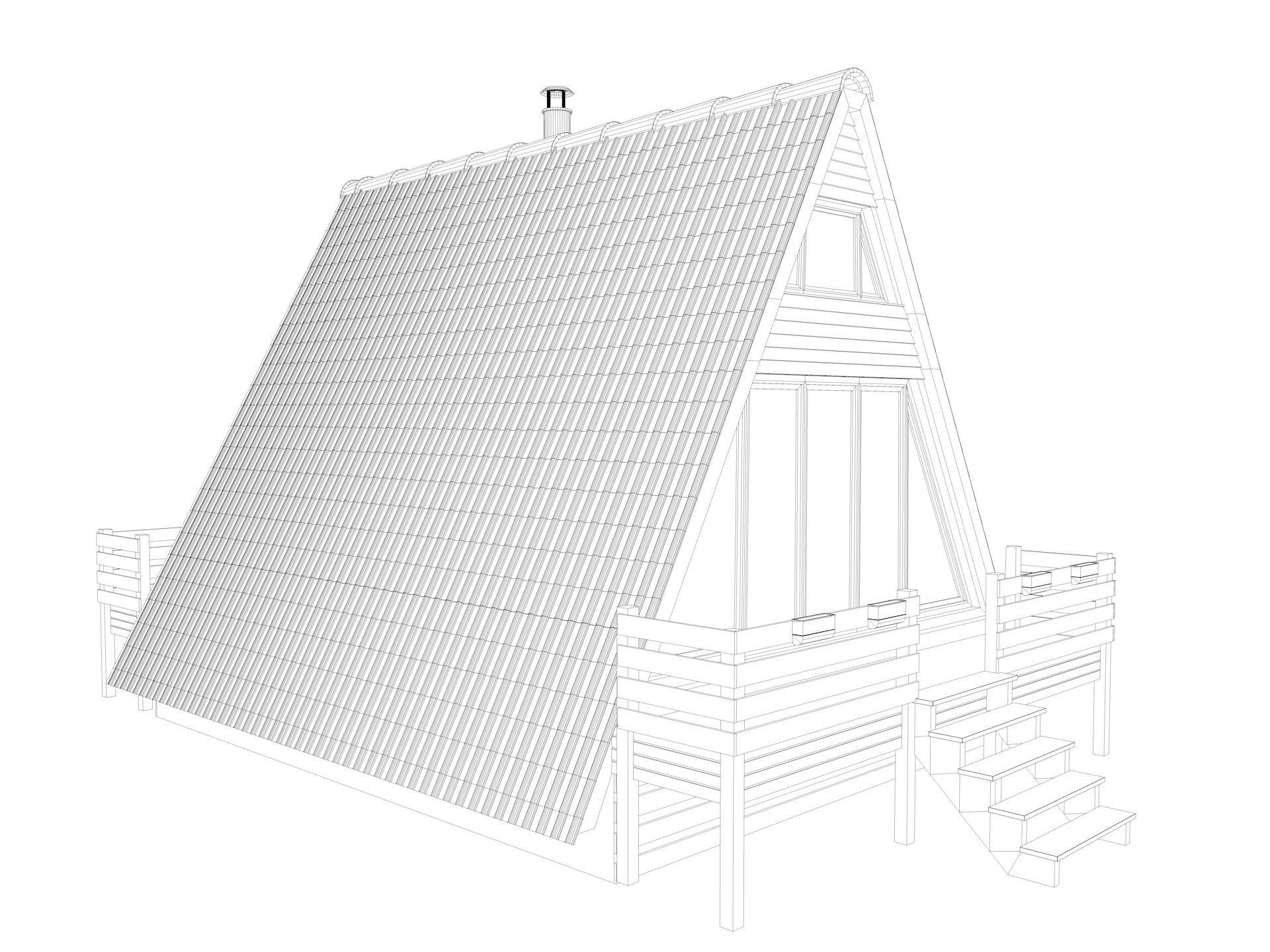 Bungalow House 3d model 3D model_13
