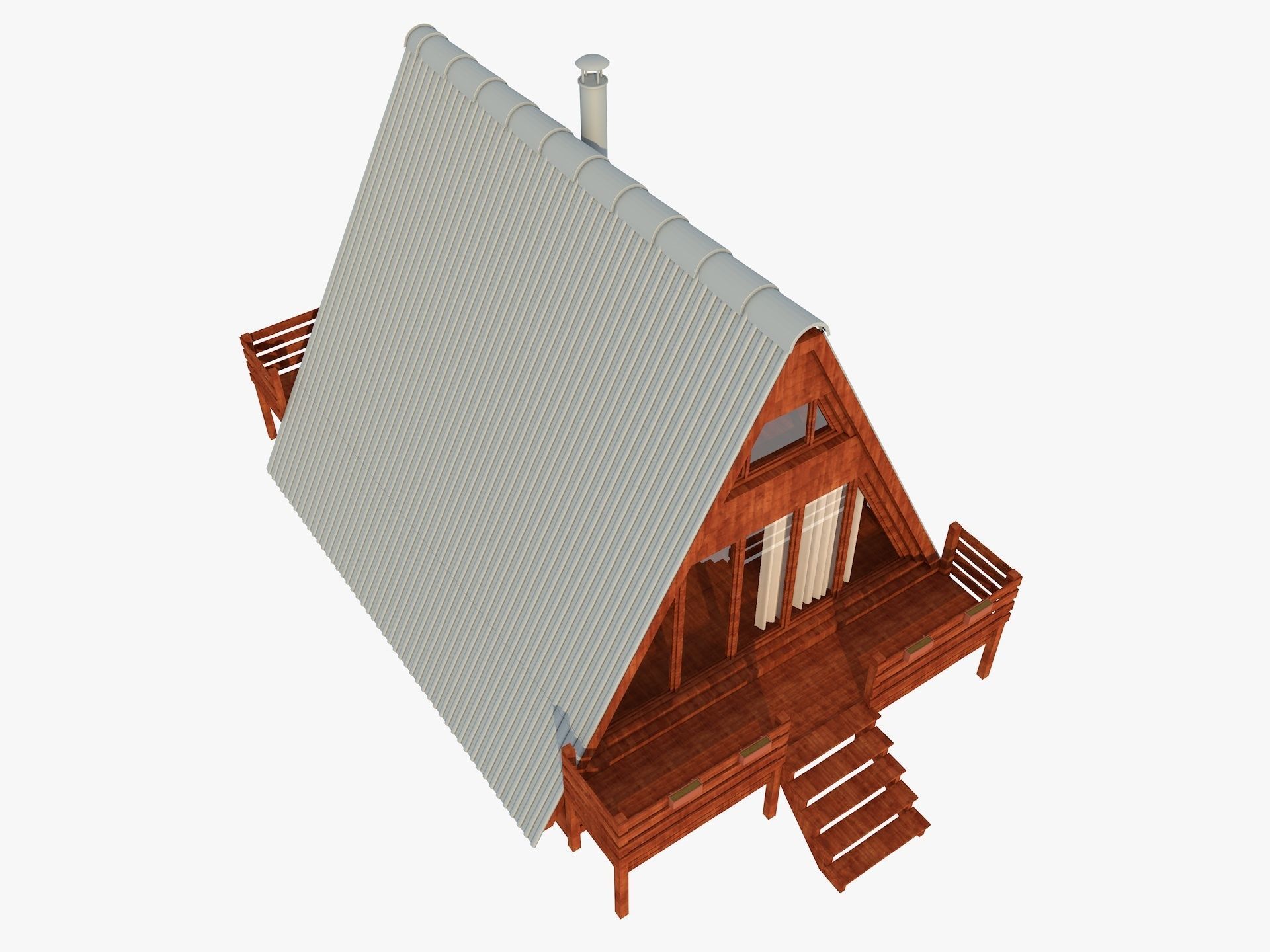 Bungalow House 3d model 3D model_7
