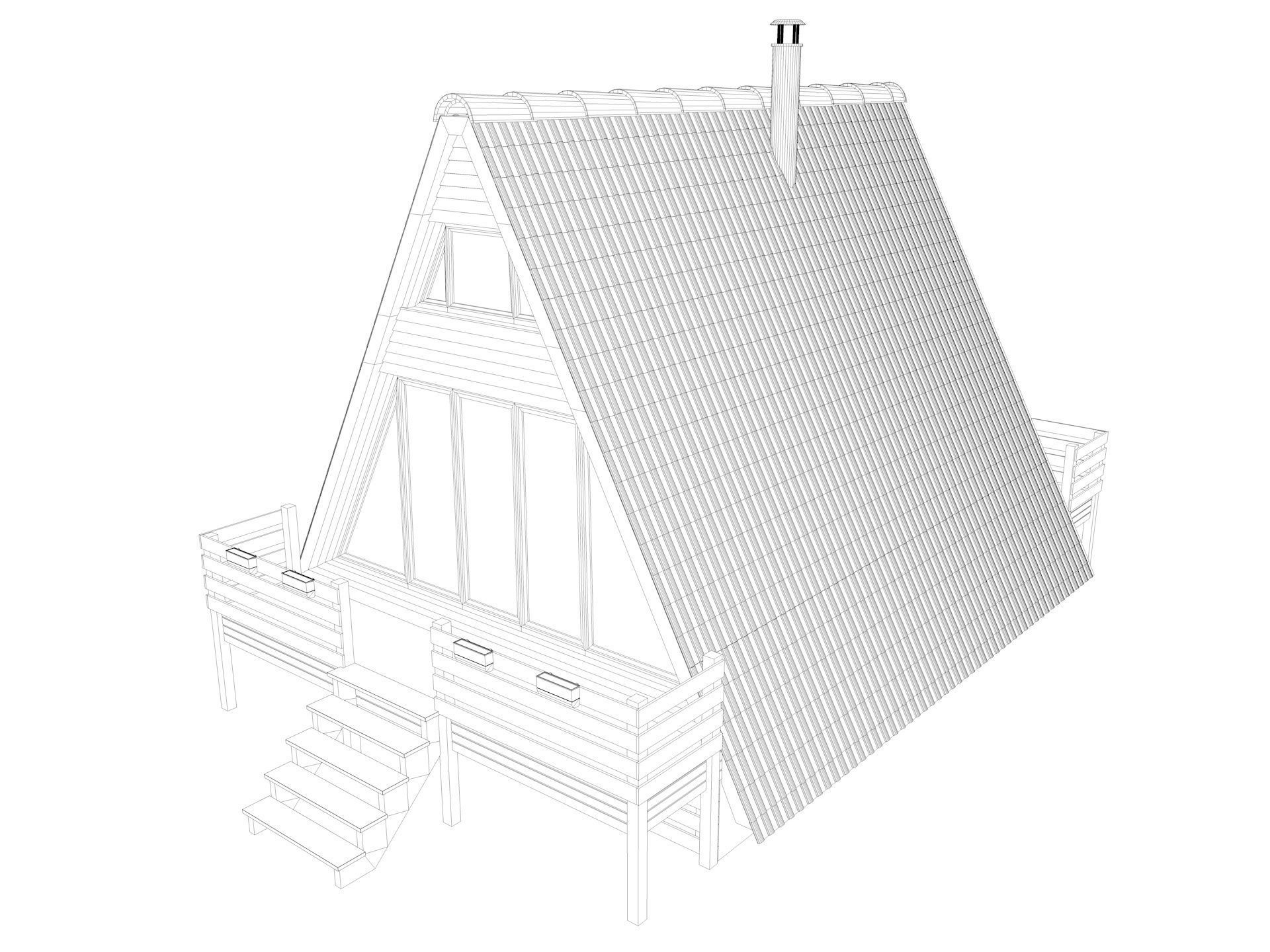 Bungalow House 3d model 3D model_8