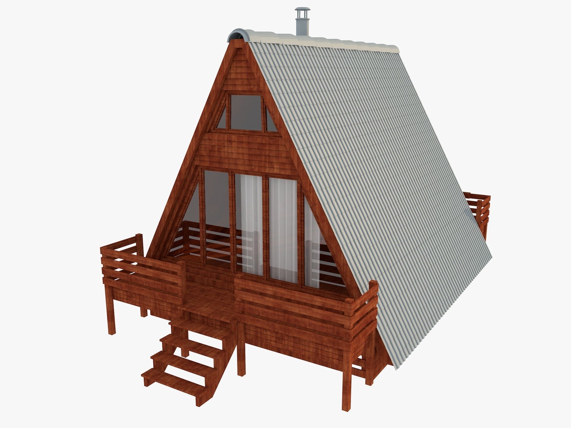 Bungalow House 3d model 3D model_4