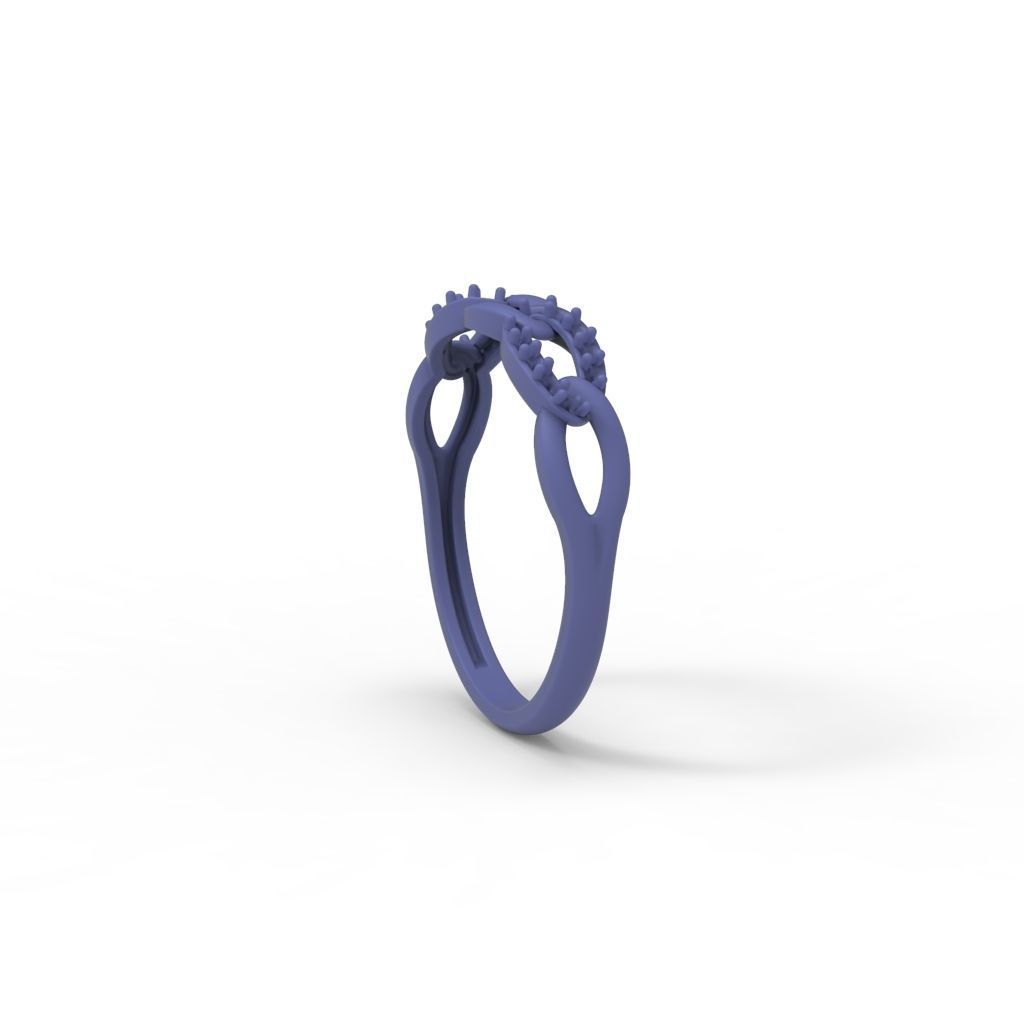 Women Diamond ring Cuban chain design 3dm stl 3D print model 3D print model_16