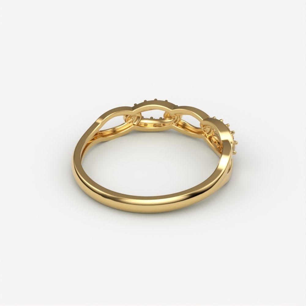 Women Diamond ring Cuban chain design 3dm stl 3D print model 3D print model_4