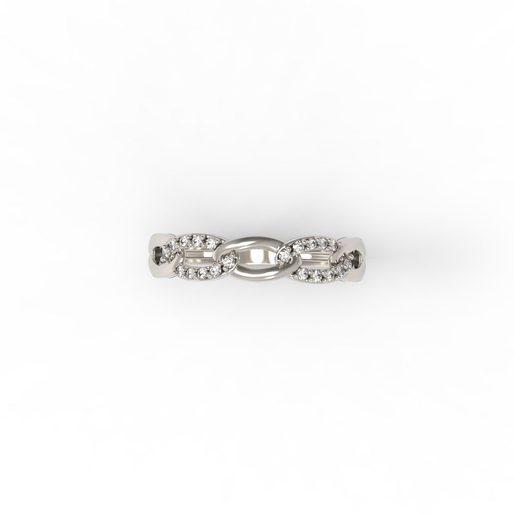 Women Diamond ring Cuban chain design 3dm stl 3D print model 3D print model_12