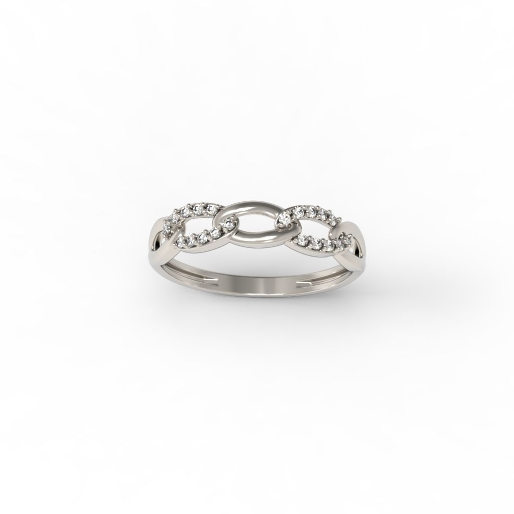 Women Diamond ring Cuban chain design 3dm stl 3D print model 3D print model_9