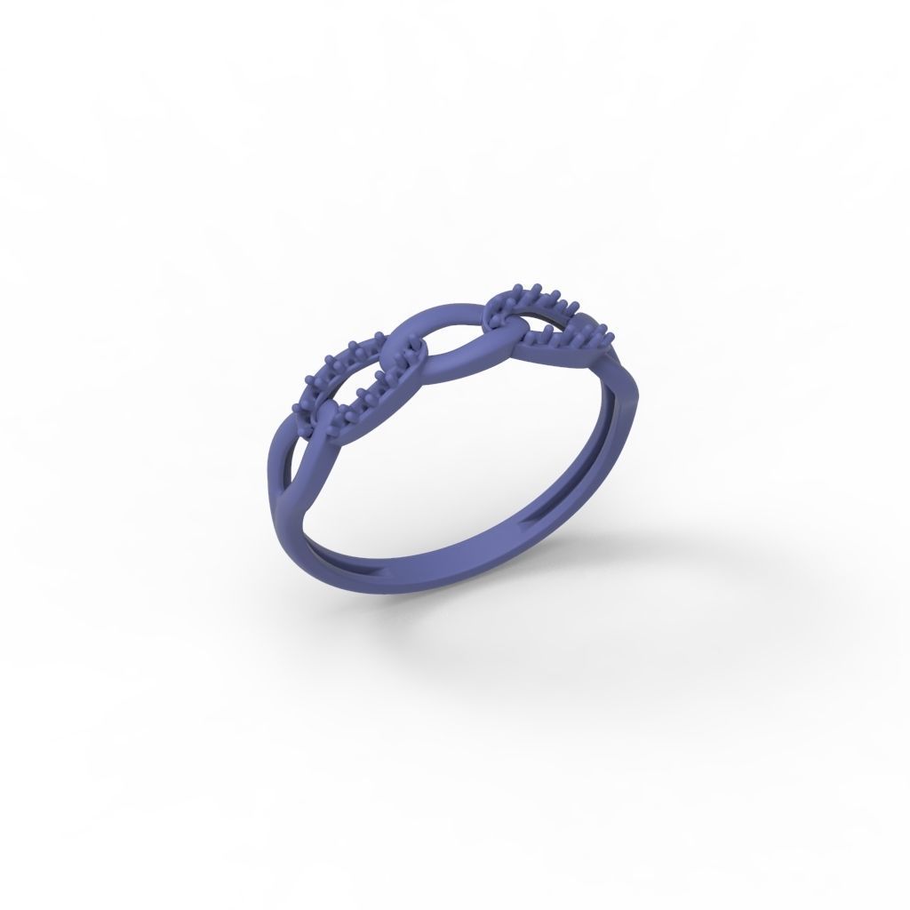 Women Diamond ring Cuban chain design 3dm stl 3D print model 3D print model_21